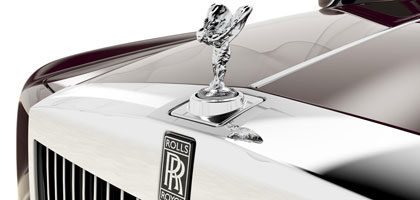 Rolls-Royce Phantom with the Spirit of Ecstasy radiator grill mascot